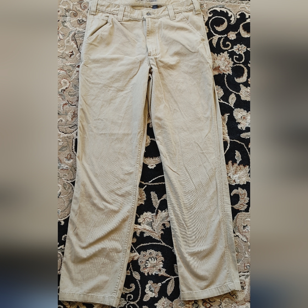 Carhartt Sz 34/34 Hickory Relaxed Fit Twill 5 Pocket Work Pant